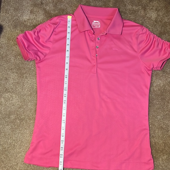 Slazenger tennis/golf polo shirt in pink, dry weave fabric, New without tags, M - Picture 8 of 8